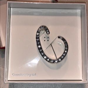 LetterC genuine crystal brooch. Brand new in box